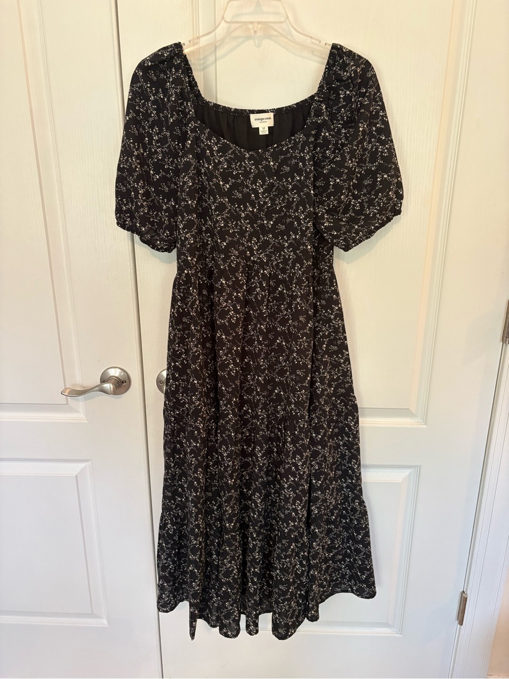Black Floral Midi Dress